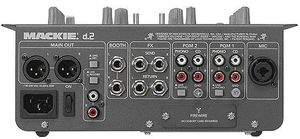 This is a good example of the output section of a DJ mixer. Each section is separated for easy identification, and this unit has a booth output and an FX loop.