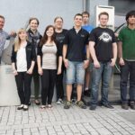 Hans Thomann, Jana, Anja, Iris, Konstantin, Marcel, Benjamin, Daniel, Masanobu und Ausbildungsleiter Benschi