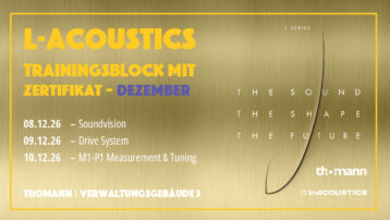 L-Acoustics Trainingsblock mit Zertifikat – Dezember