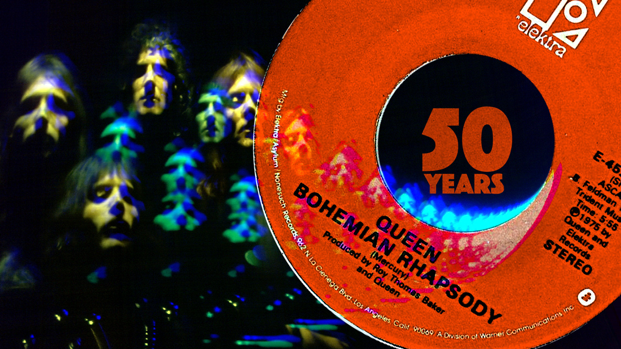 Queen band members and Bohemian Rhapsody 50th anniversary vinyl record celebrating the song’s legacy