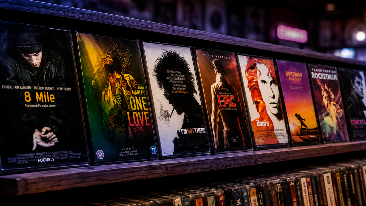 Muziekbiopics, waaronder 8 Mile, Bob Marley: One Love, Bohemian Rhapsody en Rocketman