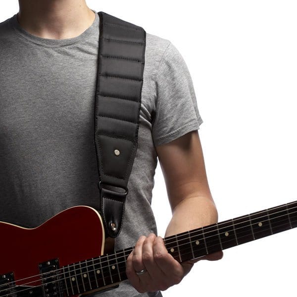 dunkelgrau JohnJohnsen Vintage Denim Leder Gitarrengurt Adjustable E-Gitarre Schultergurt für Akustikgitarre Musical Parts 