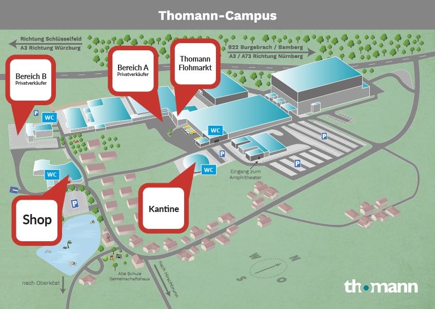 Lageplan Thomann-Campus