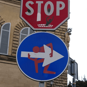 Straßenschild Gitarrist