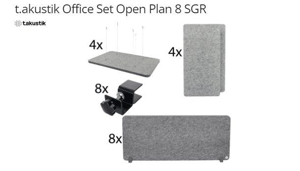 t.akustik Office Set Open Plan 8 SGR