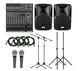 rehearsal room setup microphones speakers mixers