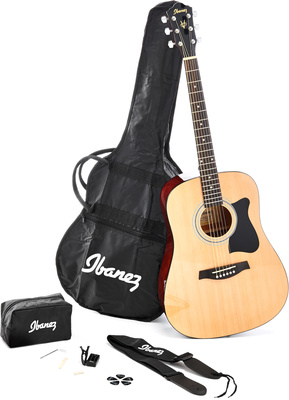Naturel Ibanez V50NJP-NT Jampack pack guitare acoustique avec kit daccessoires