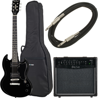 Harley Benton DC-200 BK Student Serie Bundle