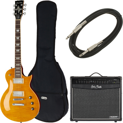 Harley Benton SC-Custom Lemon Flame Bundle