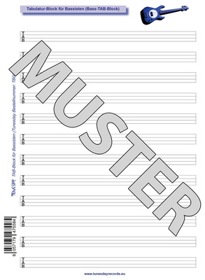 Tunesday Records Music Paper Tab Bass