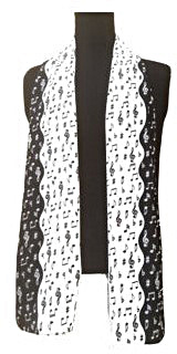 Music Sales Music Scarf Black/White