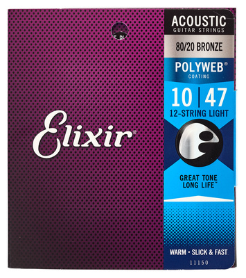 Elixir Polyweb Light 12 Str. dengtos akustinės gitaros stygos