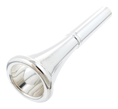 Mundstück für Waldhorn Standard 33B, versilbert, Innendurchmesser 17,87mm, V-Kessel, 3,90mm Bohrung.