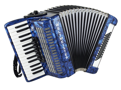 Weltmeister Kristall 30/60/III/5 Blue pianinis akordeonas  