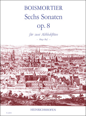 Heinrichshofen Verlag Boismortier Sechs Sonaten klasikinio blokfliuto literatūra