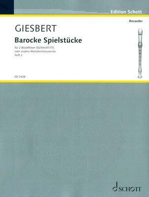 Schott Barocke Spielstücke 2 klasikinio blokfliuto literatūra