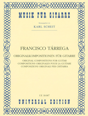 Universal Edition Tárrega Originalkompositionen klasikinės gitaros literatūra