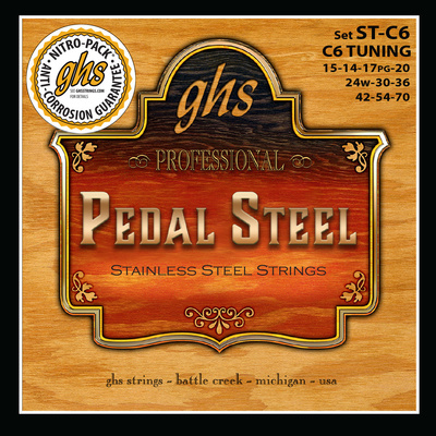 GHS Pedal Steel Set ST C6 Stainl. plieninių gitarų stygos