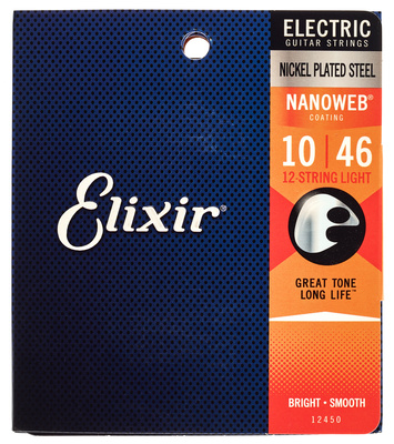 Elixir 12450 Nanoweb 12-stygės elektrinės gitaros stygos