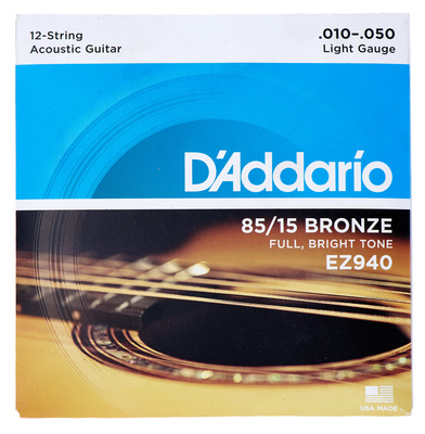 Daddario EZ940 12-stygės akustinės gitaros stygos