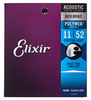 Elixir Polyweb Custom Light dengtos akustinės gitaros stygos