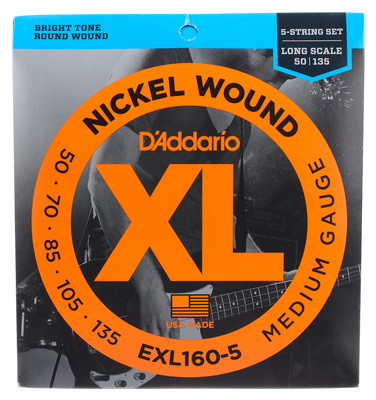 Daddario EXL160-5 5-stygės elektrinės bosinės gitaros stygos