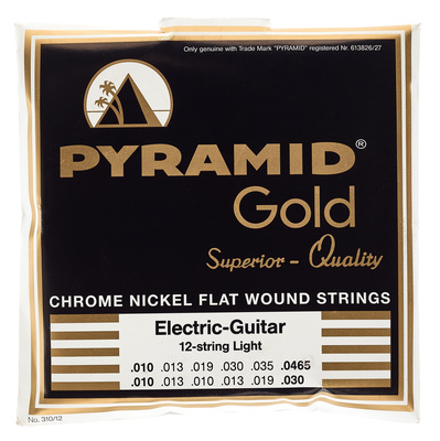Pyramid Gold Nickel Flatwound 310/12 12-stygės elektrinės gitaros stygos