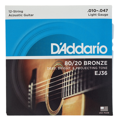 Daddario EJ36 12-stygės akustinės gitaros stygos