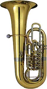F-Tuba 5100/W 4+2 (Perantucci 16), 420mm Schallbecher, Höhe 97cm, weite Bohrung 19,00-21,00 mm, vom 1.-4. Ventil ansteigend, 3B Kugelgelenke,