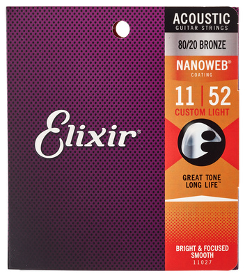 Elixir Nanoweb Custom Light dengtos akustinės gitaros stygos