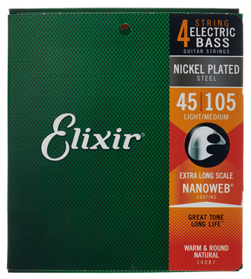 Elixir Nanoweb Extra Long Scale dengtos elektrinės bosinės gitaros stygos