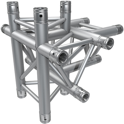 F33C51, 5 Weg StückT- Ecke,Spitze unten, 3-Punkt Traverse, Rohrabstand 29cm (Außen) mit, Konischem Verbinder Satz (Schnellverbinder)