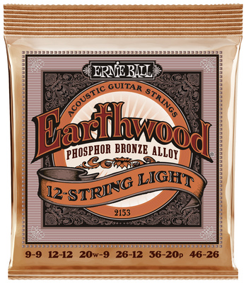 Ernie Ball 2153 Earthwood Phosphor Bronze 12-stygės akustinės gitaros stygos