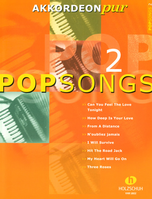 Holzschuh Verlag Accordion Pur Pop Songs 2 akordeono natų knyga