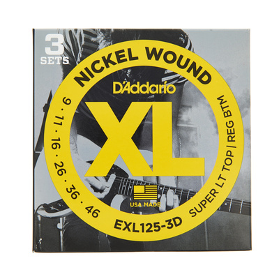 Daddario EXL125-3D elektrinės gitaros stygos 009