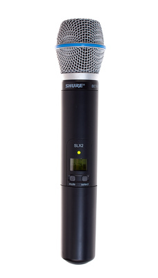 B-Stock, Shure SLX 2 / Beta 87A / S6, Handsender für SLX-Serie mit Kondensatorkopf, Superniere, Display mit Gruppen-, Kanal und Batterieanzeige,