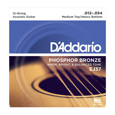 Daddario EJ37 12-stygės akustinės gitaros stygos