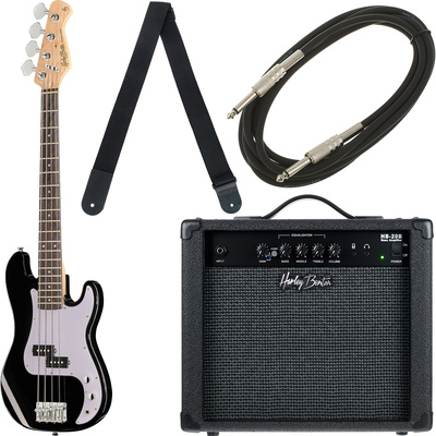 Harley Benton PB-Shorty BK standartinis bosinės gitaros komplektas 1