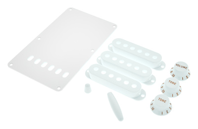 Fender Strat Accessory Kit White garso nuėmėjų dangtelių rinkinys