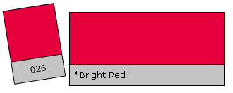 Lee Filter Roll 026 Bright Red krāsu filtra rullis
