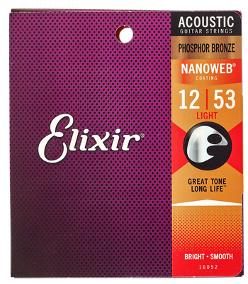 Elixir Nanoweb Light Phosphor Bronze dengtos akustinės gitaros stygos