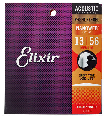 Elixir Nanoweb Medium Phosphor dengtos akustinės gitaros stygos