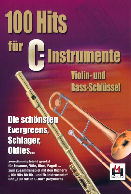 Musikverlag Hildner 100 Hits für C-Instrumente dainų knyga trombonui