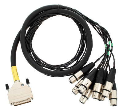 CFD 2 DFY, Digital Multicore 2m, Sub-D 25pol Stecker 8 fach AES/EBU in auf 8 x XLRfemale, für Yamaha und Apogee