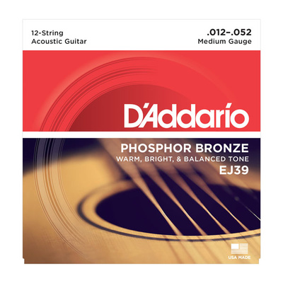 Daddario EJ39 12-stygės akustinės gitaros stygos