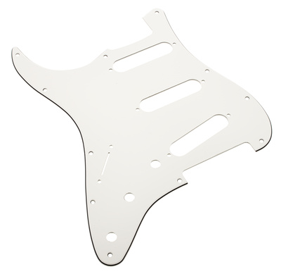 Pickguard SSS Parchment LH Fender Strat Pickguard Schlagbrett für Std. Strat, Linkshänder,Parchment , 3 Single coils, 11 Loch