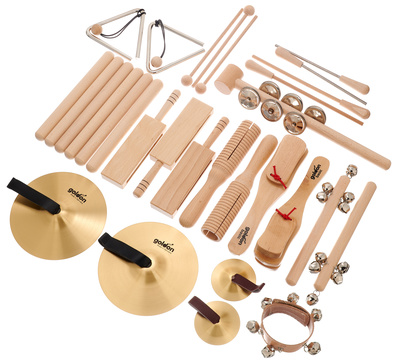Goldon Percussion Set 4 perkusijos rinkinys medinėje dėžėje