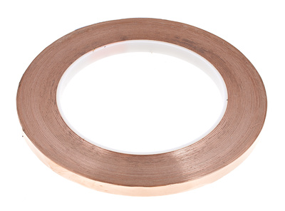 Kupferband Rolle zum abkleben von Pickups, selbstklebend, Rolle, 6,5mm x 30m