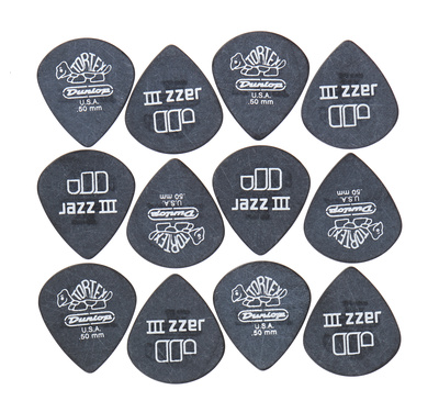 Dunlop Tortex Black Silver Jazz 50 6P