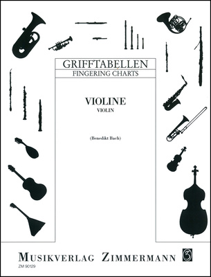 Zimmermann Verlag Grifftabelle Violine smuiko tabų priedas
